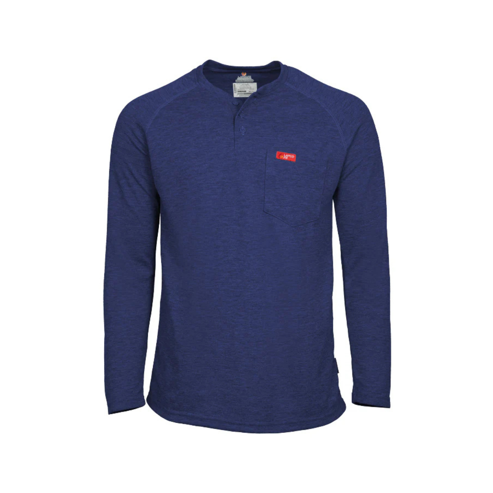 Lapco Flame-Resistant Raglan Sleeve Henley Royal Blue T-Shirt from Columbia Safety